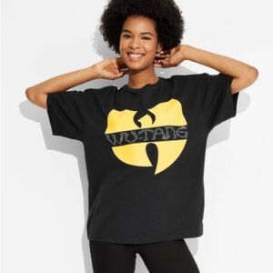 Women's Wu-Tang Clan Oversized Short Sleeve Graphic T-Shirt - Black Size XS new